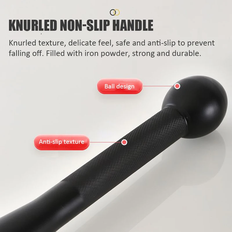 Fitness Clubbell Rubber coating Dumbbells Stick Iran Bar Steel Indian Club Hand Grip Arm Exerciser Wrist Strength Home Gym