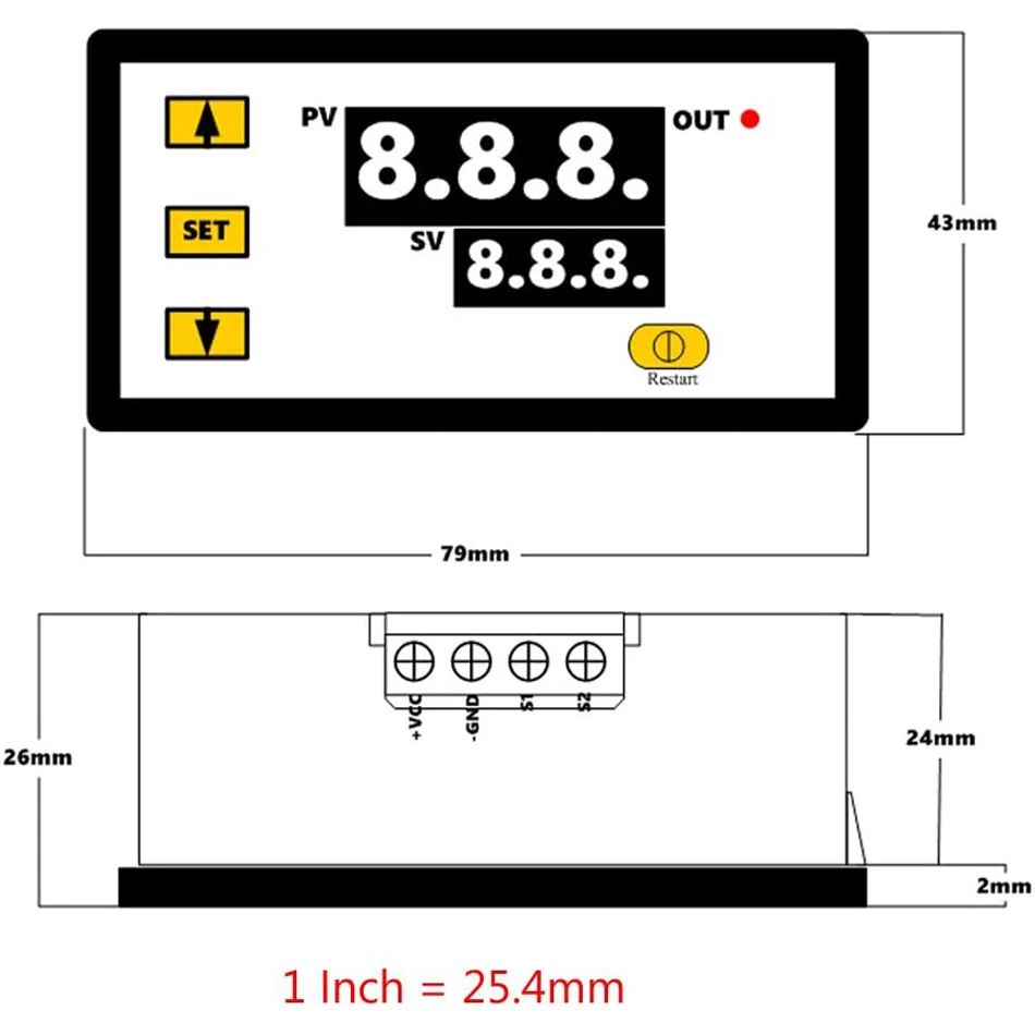 W3230 Mini Digital Temperature Controller 12V 24V 220V Thermostat Regulator Heating Control Thermoregulator With Sensor