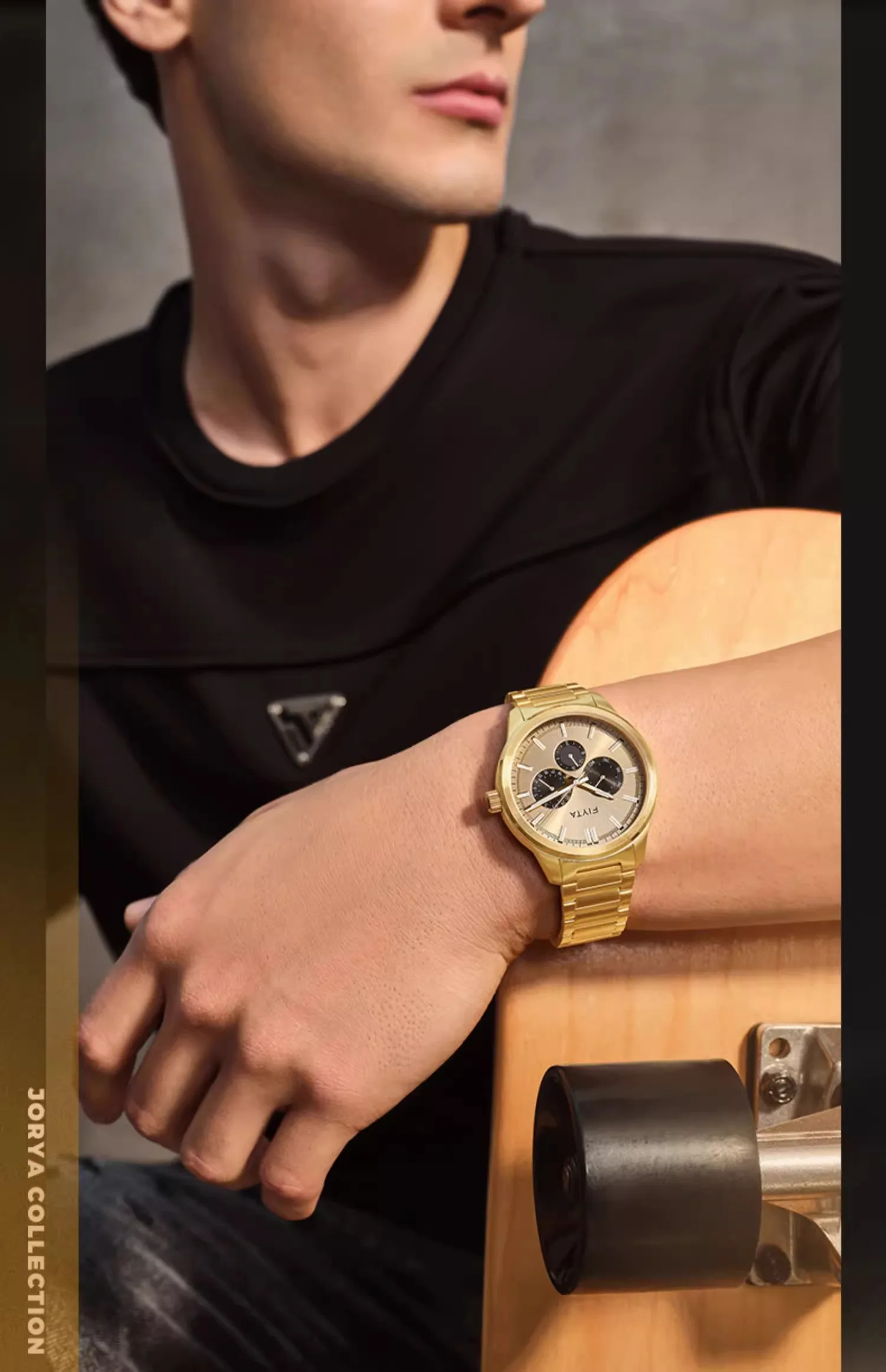 ساعات رجال الأعمال الأصلية من Fiyta، قرص متعدد الوظائف، عقارب مضيئة، مقاومة للماء بطول 50 مترًا، ساعات عصرية للرجال