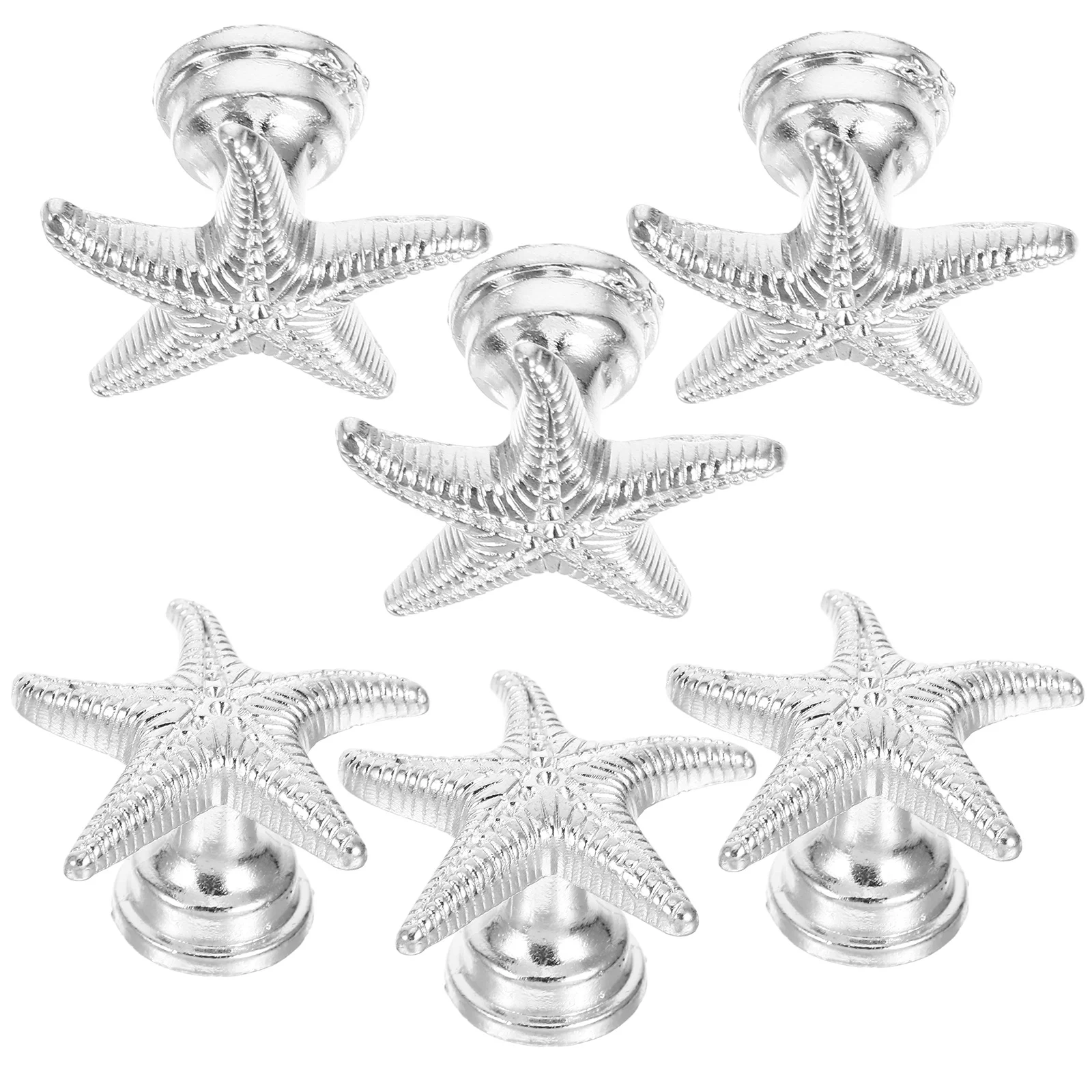 6 قطعة مقابض خزانة سبائك الزنك نمط نجمة البحر درج حديث يسحب لغرفة النوم مقابض لقطع الأثاث المطبخ ديكور