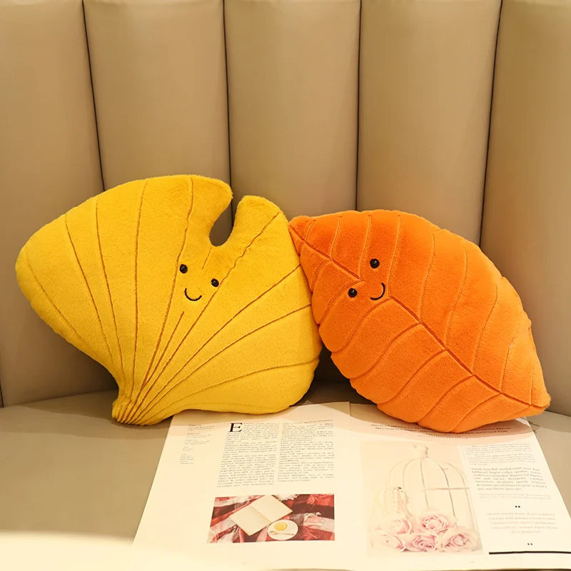 Leaf-shaped Pillow Sofa Home Accent Plant Sleep Pillow Maple Leaf Plush Toy Decor Bedside Decor