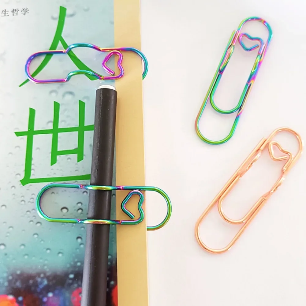 5/3/1PCS Multi-functional Metal Paper Clips with Pen Holder Binder Clips School Office Learning Supplies Stationery