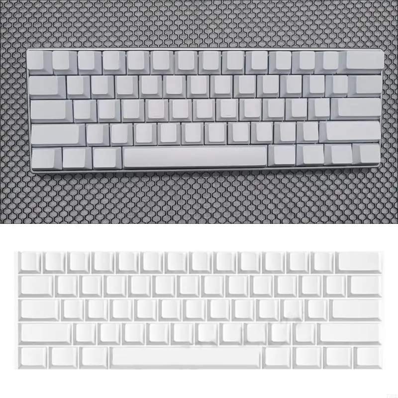 T3EE Blank 61 Key White Keycap Set In Original PBT Keycaps For Minimalists Keyboards Simple Keycap