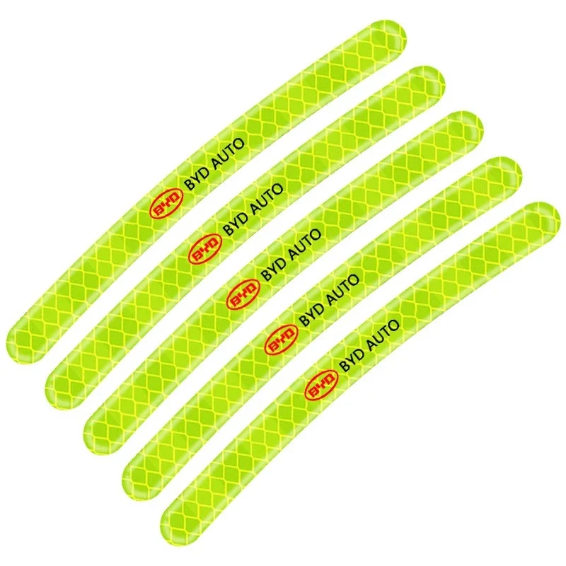 5/10/20Pcs Car Tire Wheel Warning Reflective Sticker for BYD Atto 3 Seal Dolphin Sealion 6 Yuan Plus Seal U Frigate 07 Seagull