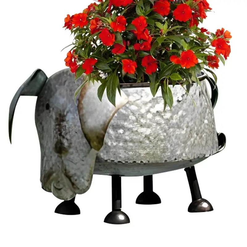 

Metal Cute Cow Cat Dog Cattle Flower Pot Lawn Decoration Animal Decor Stakes Garden Ornament Lawn Flower Pot Terraces Decoration