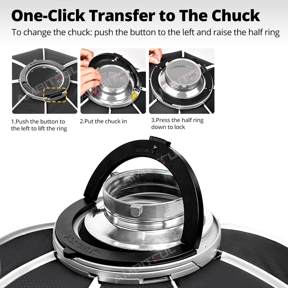 SMDV FLIP 36Pro 44Pro Octagon Parabolic Softbox Quickly Release Bowens Elinchrom Mount Softbox For Out Door Shooting live pics