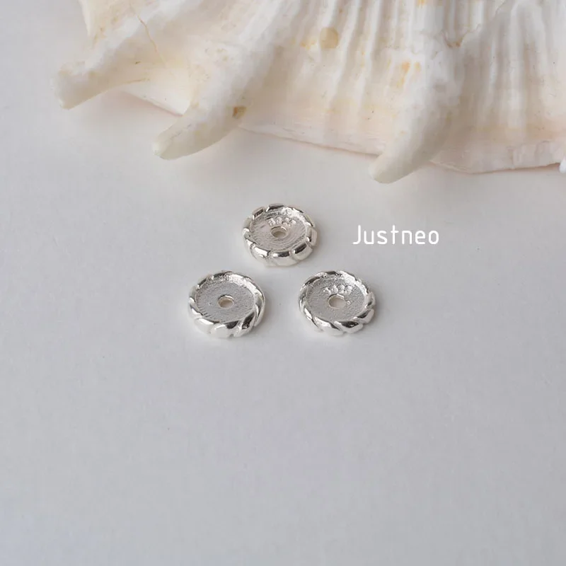 solid 925 sterling silver charm beads, spacer loose bead with 1mm hole jewelry diy components accessories