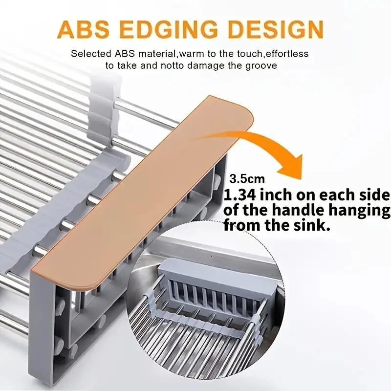 조절 가능한 스테인레스 스틸 주방 접시 건조 싱크 랙, 배수 채반 바구니, 주방 랙 배수 바구니, 주방 액세서리