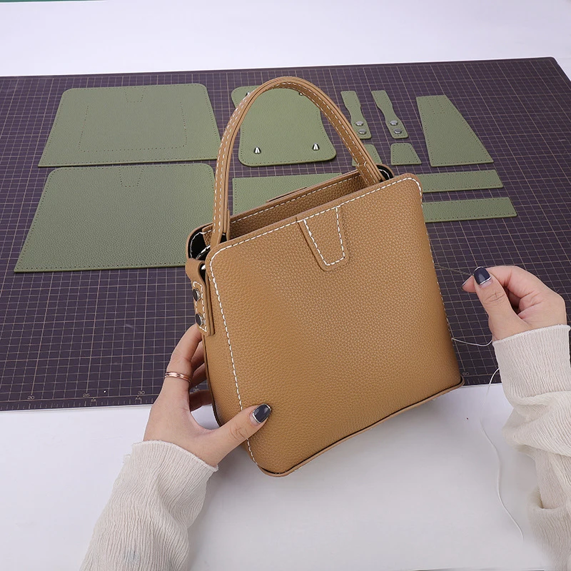 1Set Hand Stitching DIY Handbag Bag Kit Making Material Semi-finished Products Sewing Leather Craft Accessories