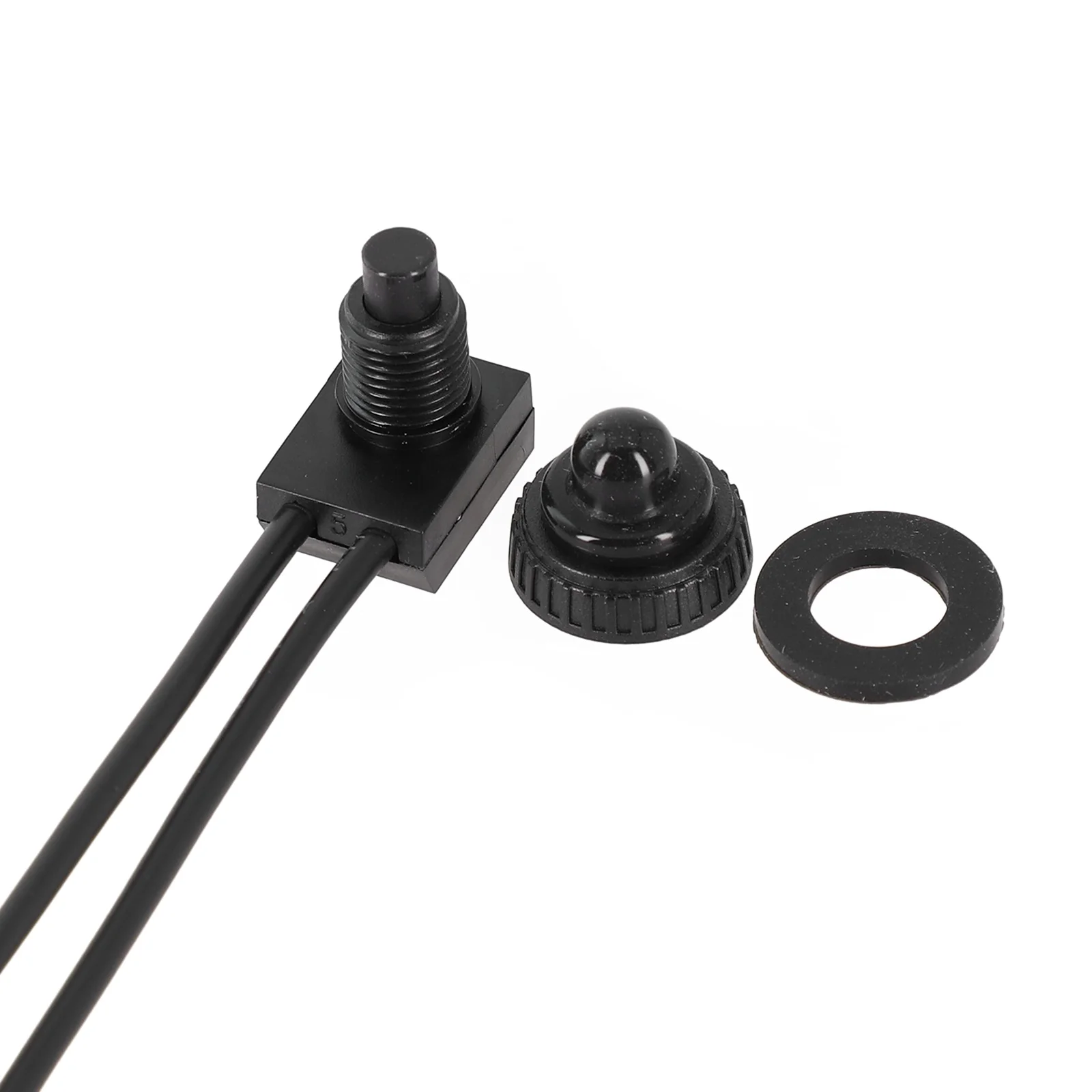 ใหม่ปุ่มกดสวิทช์เปิด-ปิด KP107 เปลือกพลาสติก Self-locking พร้อมสายไฟฐาน Bakelite ป้องกัน