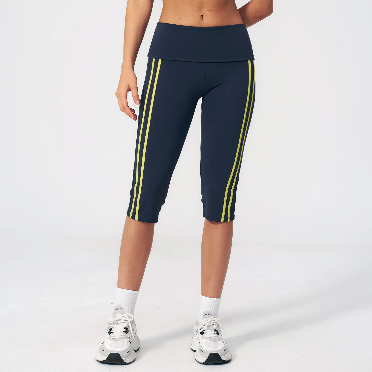 Calf-Length Pants High Waist Capri Leggings Women Fitness Pants Running Yoga Leggings Pants Gym Tights Leggings Push Up Workout