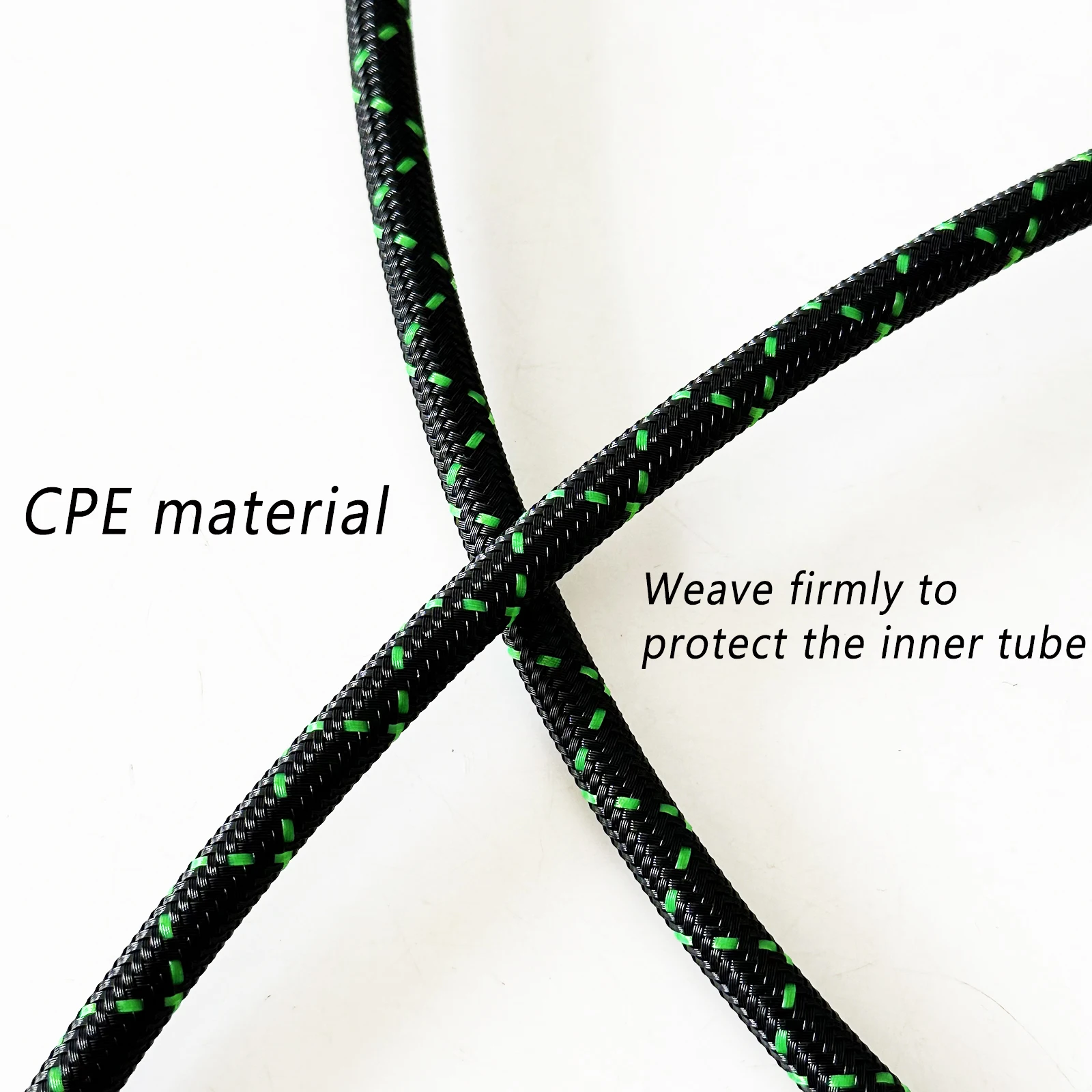 Black & Green Stainless Steel Braided Nylon Brake Hose 10–200CM M10 Joint Universal Motorcycle & Car Modification Brake Line