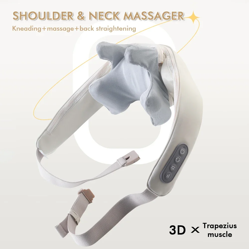 Electric Neck Massager Wireless Health Care Neck Shoulder Kneading 3D Massage Pillow Cervical Back Muscle Relaxing Massage Shawl