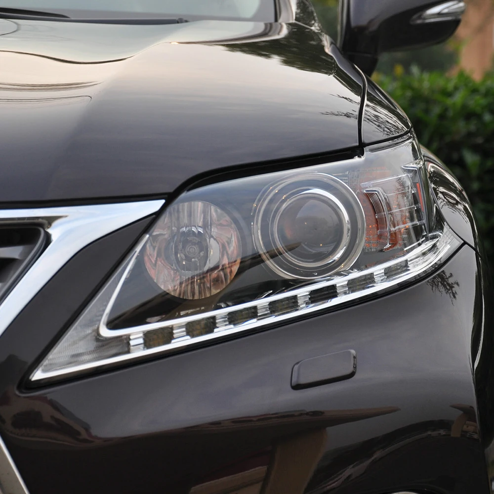 أضواء السيارة الأمامية الزجاج قذيفة لكزس RX RX270 RX350 RX450 2012 2013 2014 العلوي غطاء للعدسات الأمامية اكسسوارات السيارات #4