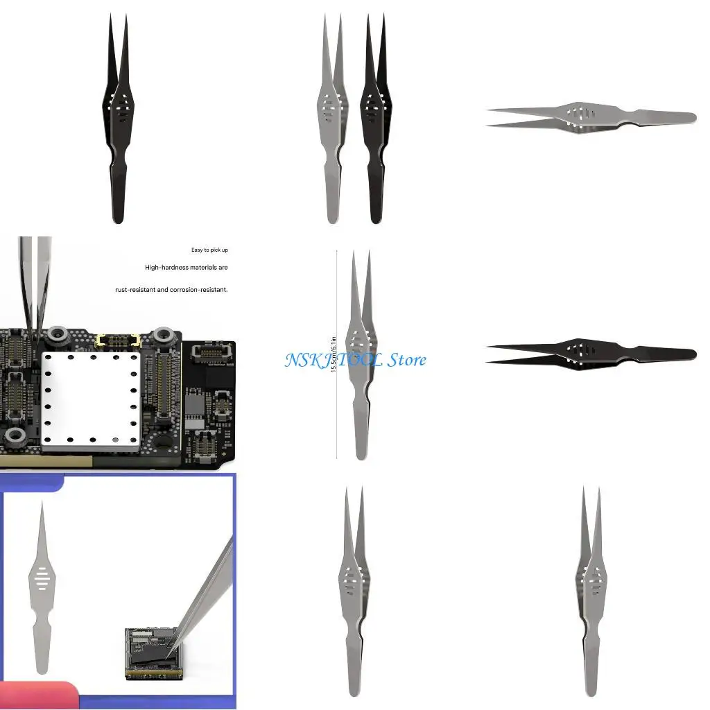 

L8RC Multipurpose Repair Tweezers Not Wide Body Design Tweezers for Computer Crafts and Mobile Device Maintenance