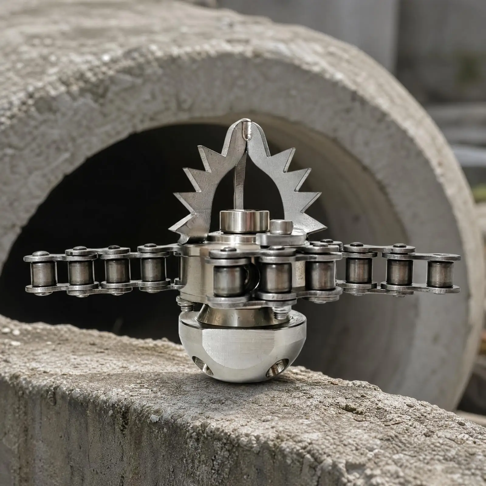 Stainless Steel Rotating Drain-Cleaning Nozzle Compact for Plumbers, Clearing Blocked Drainage Tubes, Removing Grease Sludge