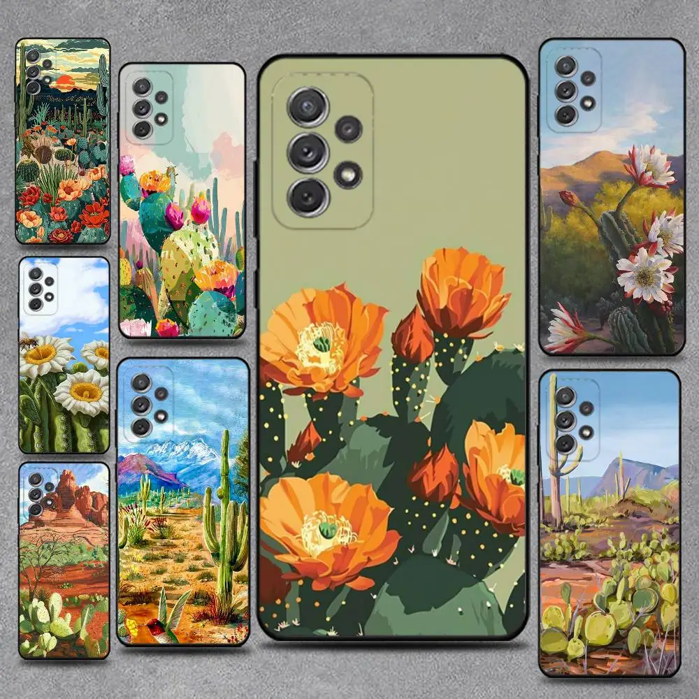 

Cute Cactus Pattern Phone Case For Samsung S25,S24,S21,S22,S23,S30,Ultra,S20,Plus,Fe,Lite,Note,10,9,5G Black Cover