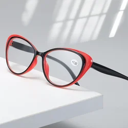 Gafas de lectura con diseño de ojo de gato para hombre y mujer, lentes de lectura con luz azul para ordenador, hipermetropía, dioptrías + 1,0 ~ + 4,0