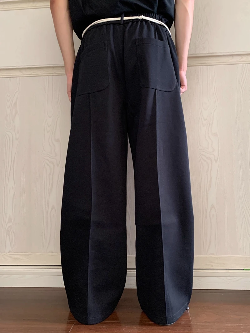 2024, neu in Übergröße, gerades Bein, Jogginghose, Frühling und Herbst, Schwarz, Grau, weite Jogginghose, amerikanische lockere, lässige Jogger für Herren – Detail 7