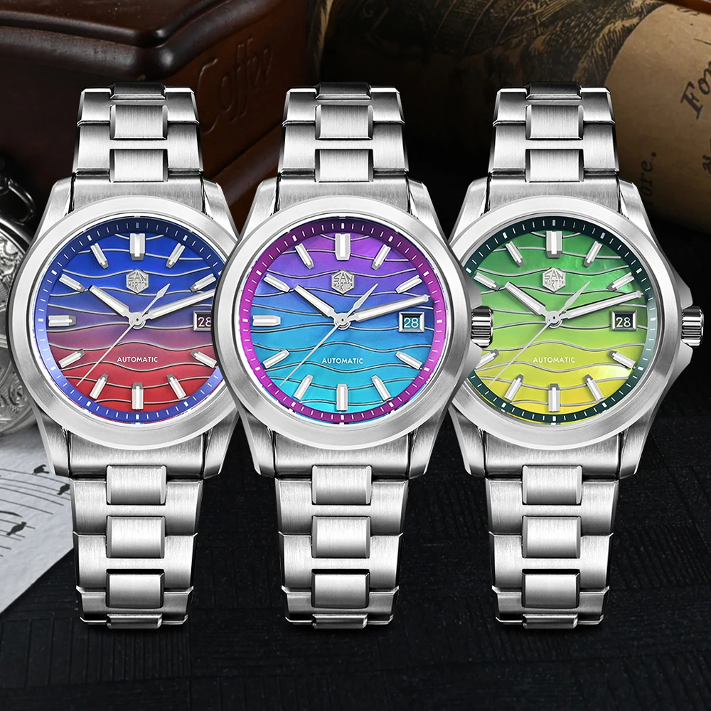 سان مارتن 39 مللي متر ساعة رجالية فاخرة ميوتا 9015 ساعات آلية أوتوماتيكية الربط ممسحة الهاتفي 100 متر مقاوم للماء زوجين الهدايا SN0150