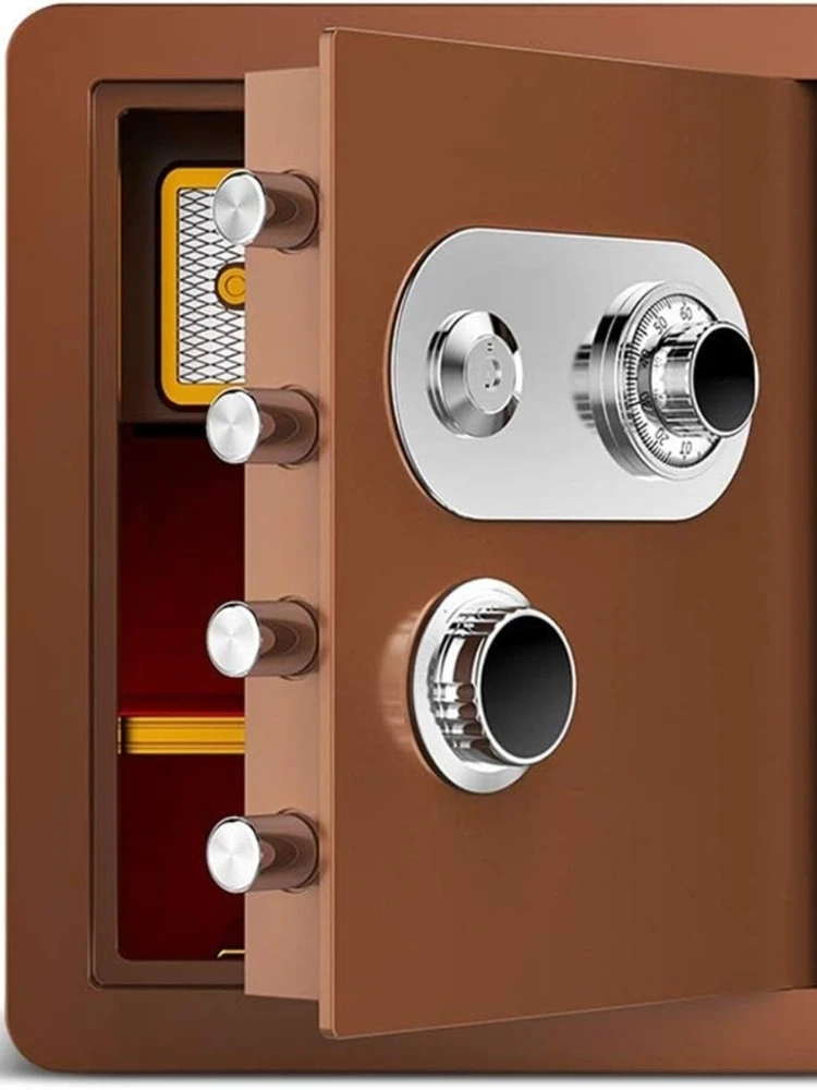 آمنة ومقاومة للماء مع مجموعة الاتصال الهاتفي (بني، فولاذ، قفل برمز ميكانيكي)