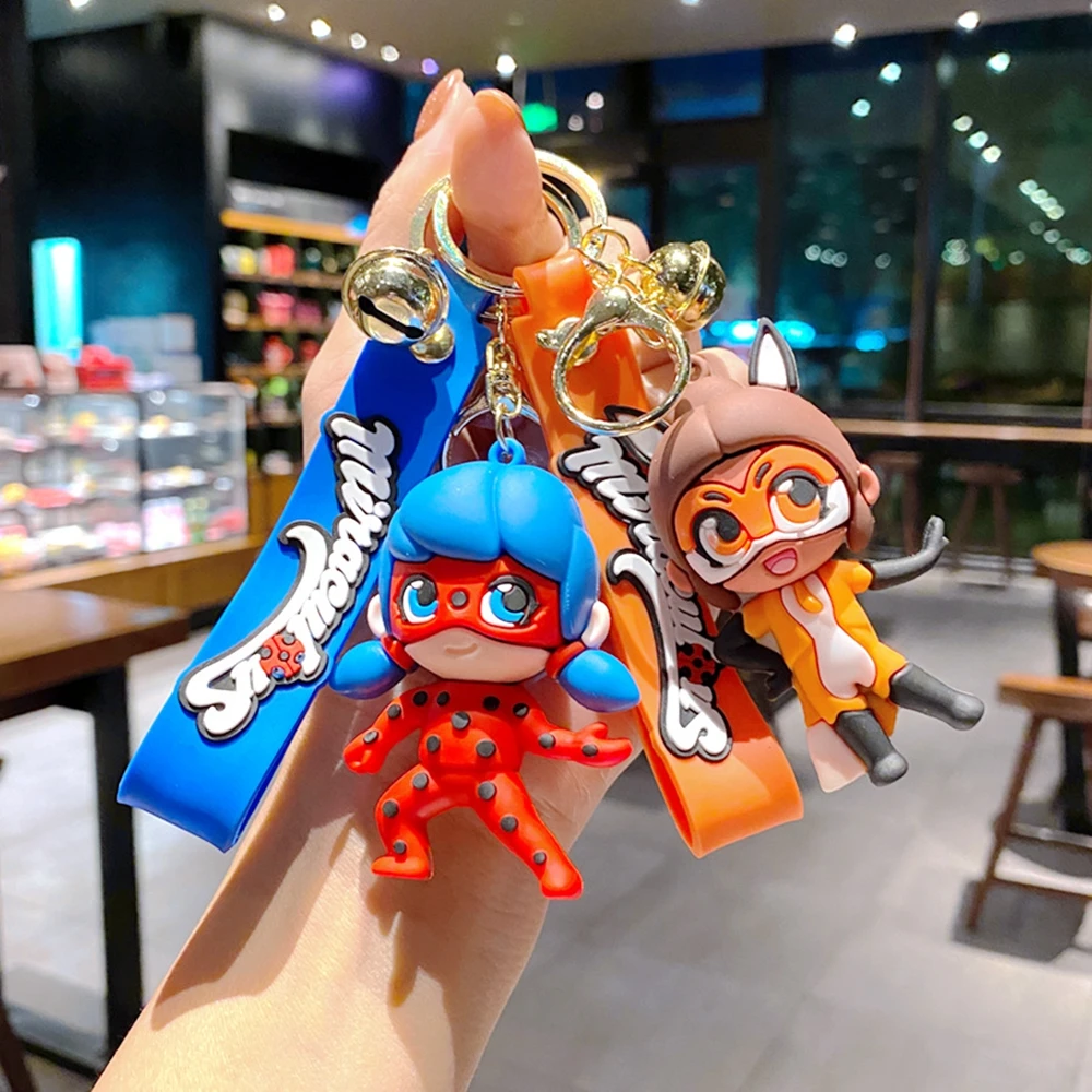 Anime Princess Action Figure Keychain Bag Pendant New Red Girls Lady Bugg Doll Ornament Pendant Couple Car Key Chain Kids Gifts