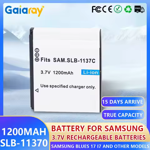 3.7V 1200MAH Rechargeable Li-ion Battery SLB-1137C Camera Battery for Samsung Digimax I7 SLB1137C Digital Camera Battery Pack
