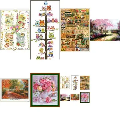 Chinese Cross-Stitch Kits, Embroidery Needlework Sets, Owl Family, DIY Cross Stitch, 16CT, 14CT, 18CT