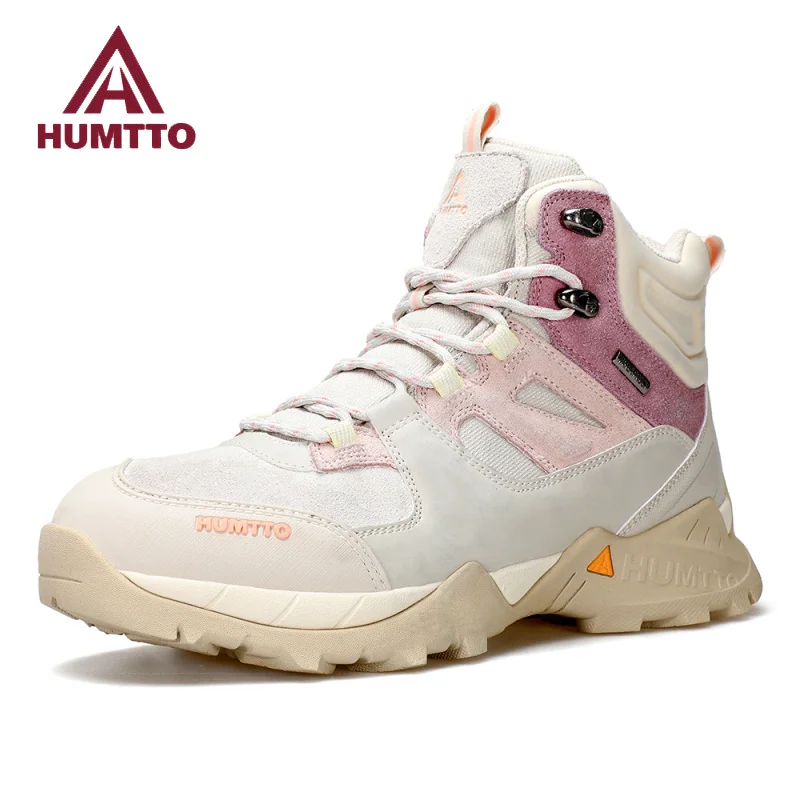 HUMTTO Waterproof Womens Hiking Shoes Luxury Designer Boots for Women Outdoor Climbing Trekking Sneakers New Leather Ankle Boots