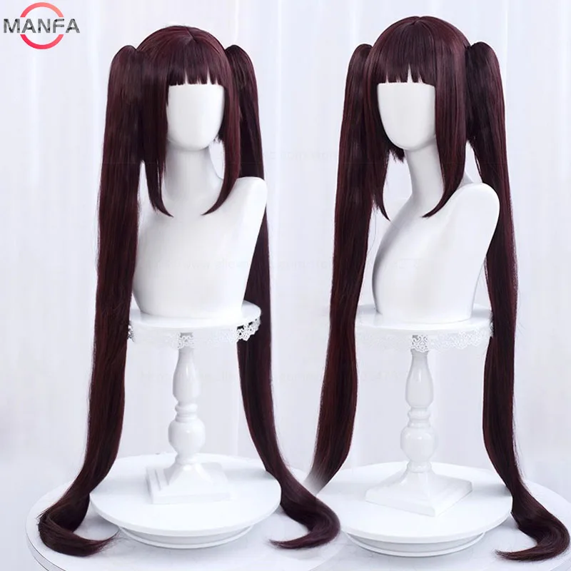 NEKOPARA Vanilla Chocola Cosplay Wig Long Vanilla Light Pink Chocolate Dark Brown Heat Resistant Synthetic Hair Anime Wigs + Wig image 2