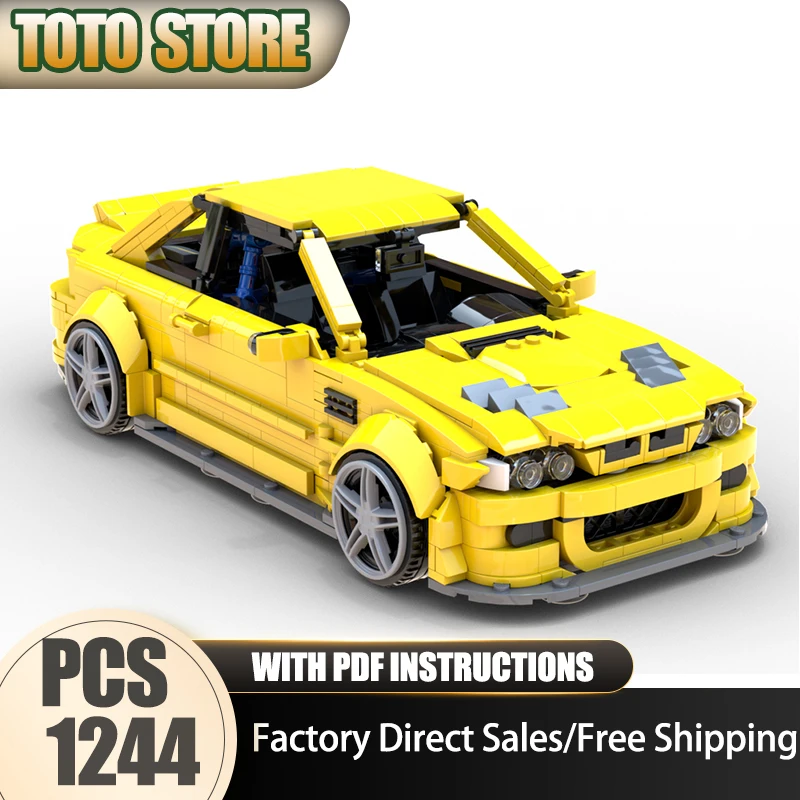 

Champion Speed Cars Model Moc Building Blocks E46 M3 GTR Model Technology Brick DIY Assembly Construction Toy Holiday Gifts