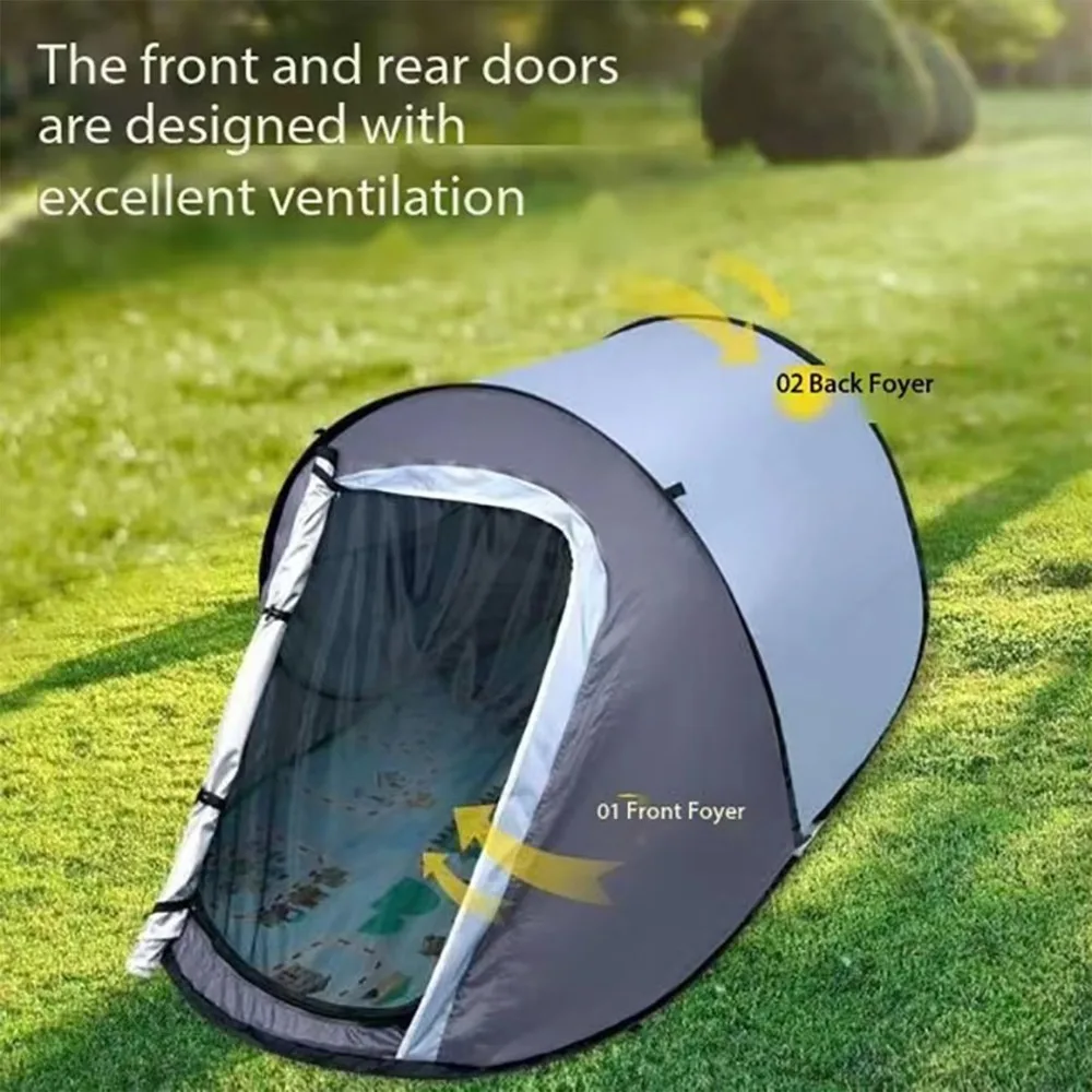 Hand Throw Automatic Open Camping Tent 1-2 Person Windproof Mosquito Net Sunscreen Outdoor Beach Picnic Family Shelter