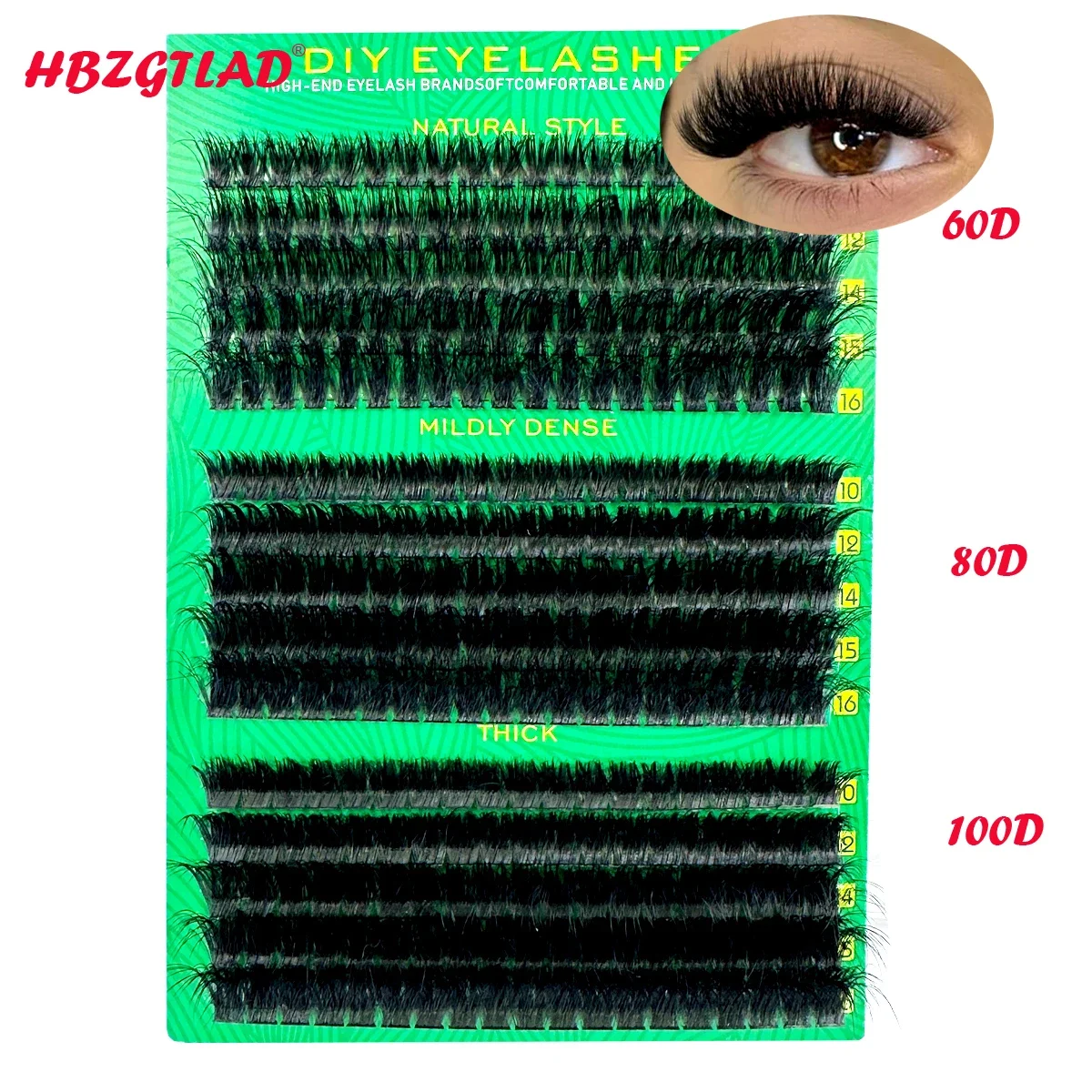 AMSDCN  Fluffy Cluster Lashes 60D/80D/100D Thick Eyelash Clusters D Curl Individual Lashes DIY Natural Lash Extensions Eyelashes