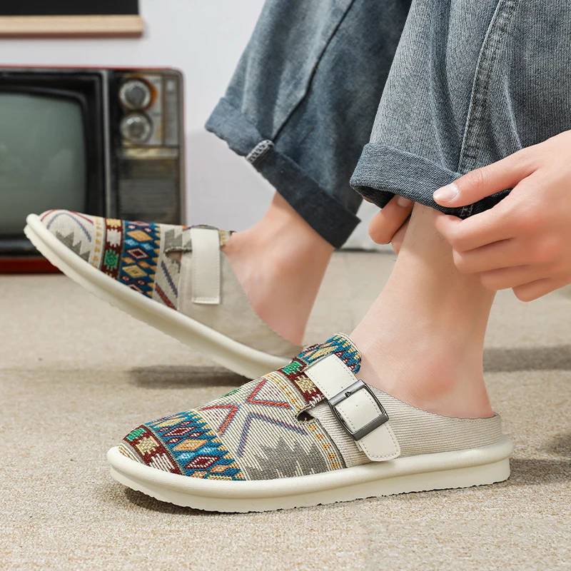 YRZL Men's Slippers Casual Non Slip Summer Wear Resistant Outdoor Beach Shoes Lightweight Comfortable Sandals Big Size 39-47