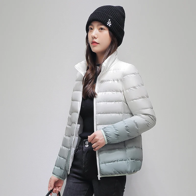 KRCVES Short Lightweight Down Jacket 2023 Women\'S New Stand Collar Sweetheart Wear Slim Gradually Fashionable 90 White Duck Coat