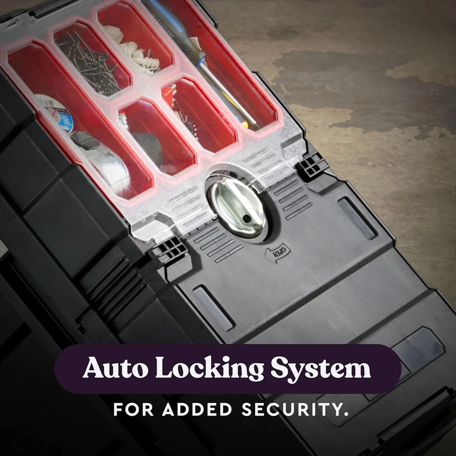 Masterloader Resin Rolling Tool Box with Locking System and Removable Bins