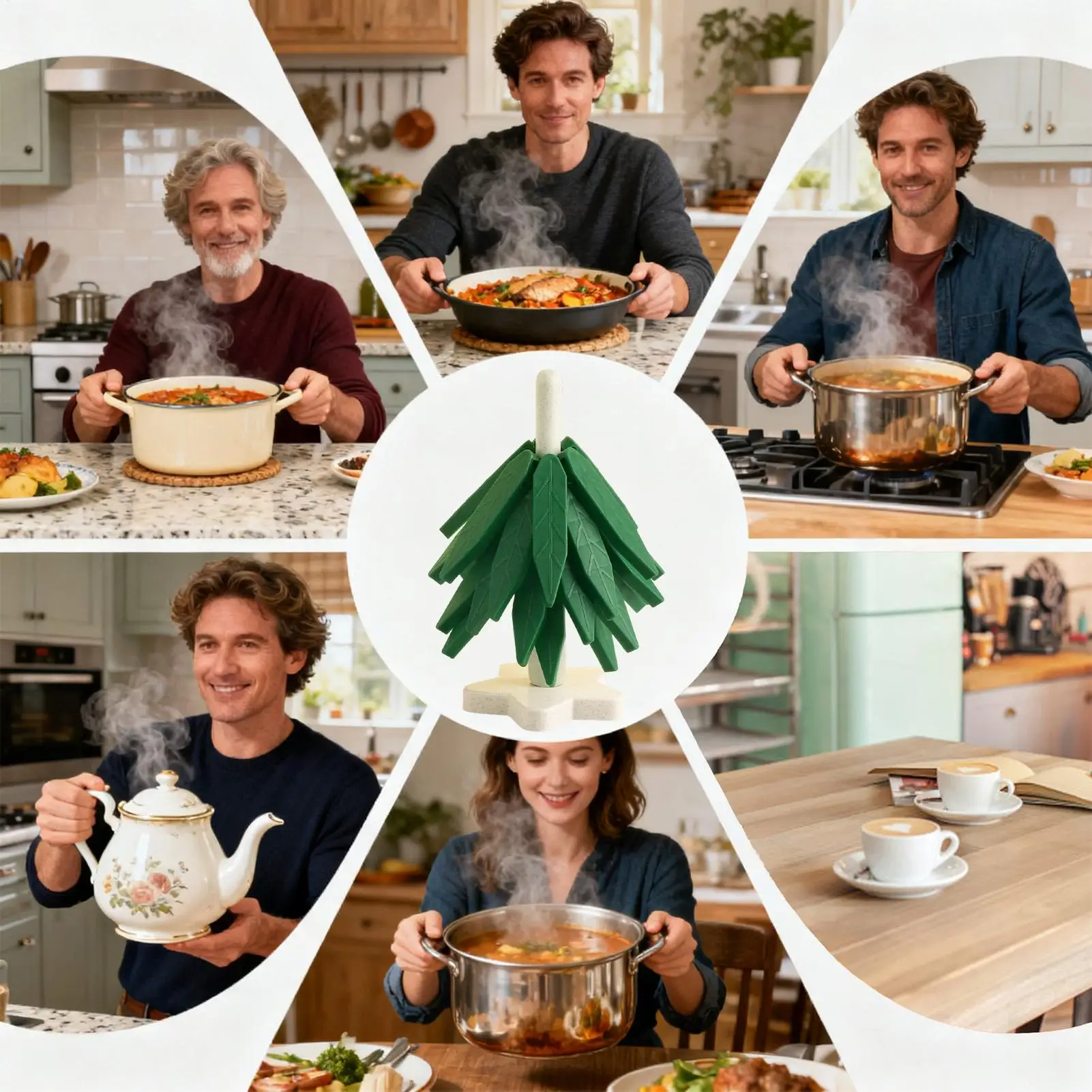 

Trivets For Hot Dishes Non-Slip Heat Resistant Coasters Modern Tree Trivets For Hot Dishes For Bowl Pot Teapot Drinks Kitchen