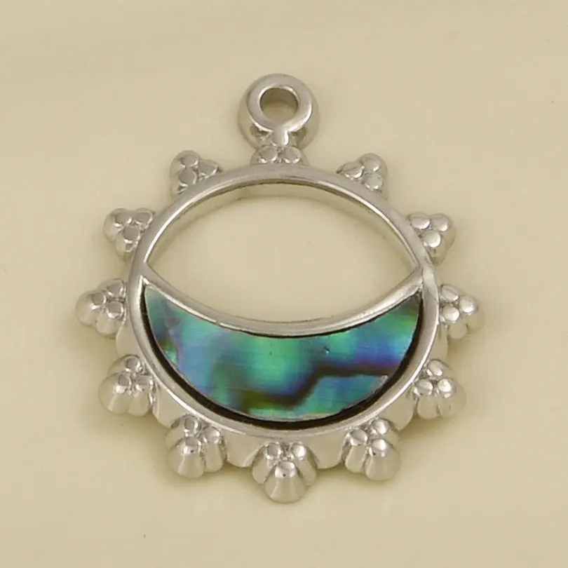Abalone Shell 3pcs Sun Heart Water Droplets Charm Stainless Steel Pendants For Jewelry Making Supplies Handmade Earring Bracelet