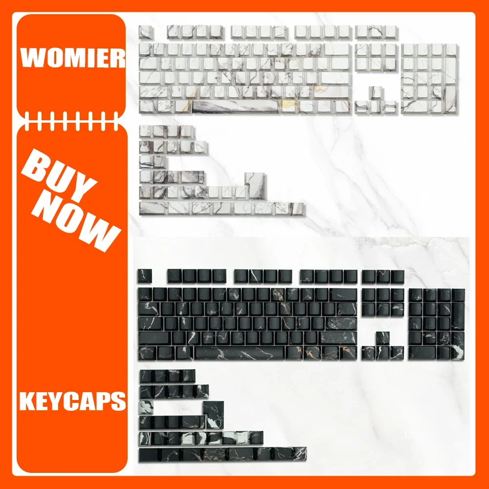 Womier Keycaps Marble Side Carving Keyboard PBT MAO High Key Caps For Weikav Record Alice Crush80 Lucky65 PC Gamer Accessories