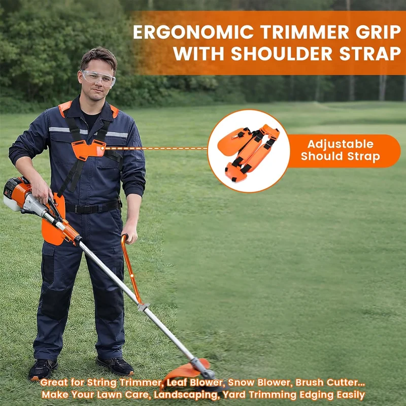 VARIEA-Lawn Mower Harness Strap Adjustable Grass Trimmer Strap Double Shoulder Labor Saving Pruner Belt Mower Shoulder Strap