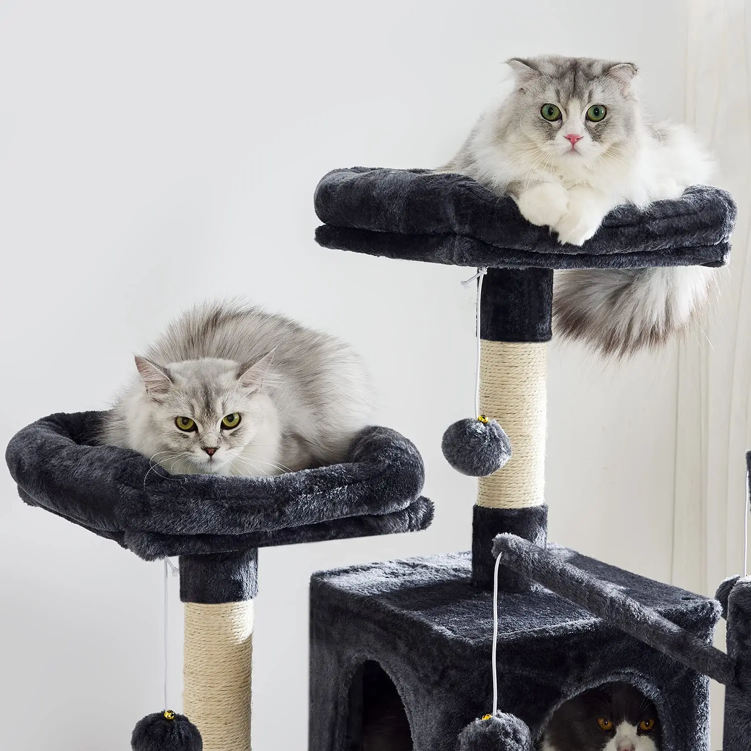 Petdom Cat Tree for Indoor Cats Large Cat Tower Multi-Level Pet Play House with Condos Katzenbaum Luxus