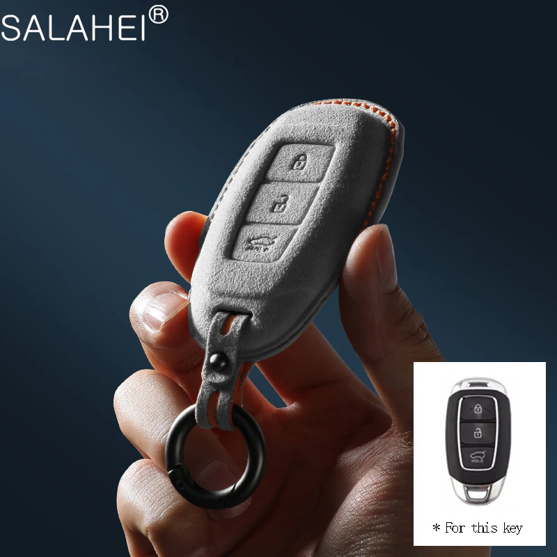 

Suede Car Key Case Cover Shell For Hyundai Santa I20 I30 IX35 Encino Kona Solaris Azera Elantra Accent Creta Santafe Accessories