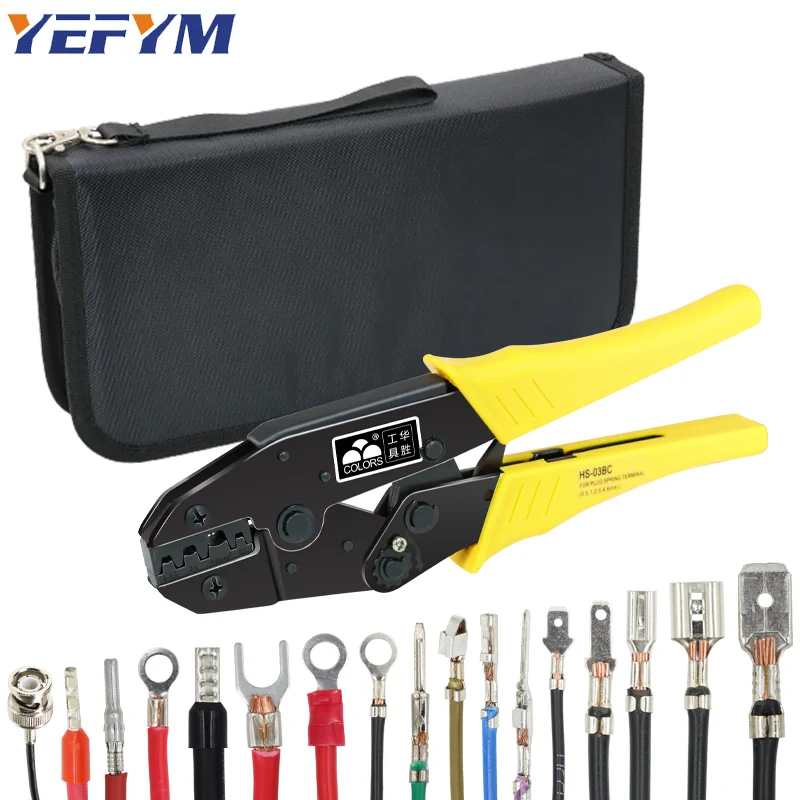 Crimping Tools HS-03BC Pliers For 2.8/4.8/6.3/Open bare/Tube/Coaxial cable/cap/Insulation Terminals Connector Electrical Clamp