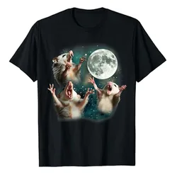 3possum Moon | 3 opossum смешной странный простудный мем футболка смешной таинственный коврик для мыши графическая Футболка Топ шутка наряд подарки