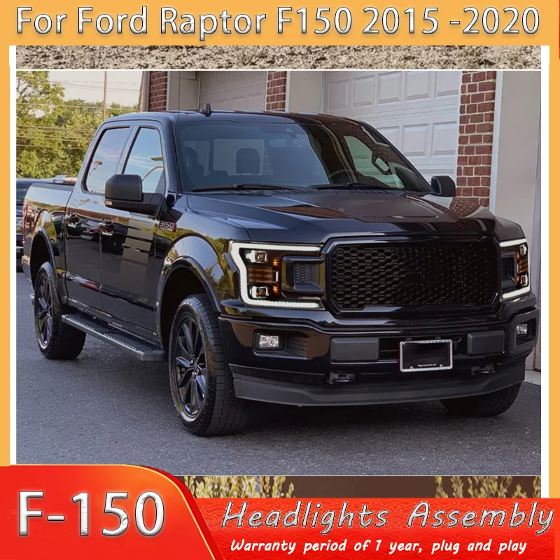

Автомобильные фары для Ford F150 2015-2020, светодиодные фары проектора, дневные ходовые огни, автомобильные аксессуары