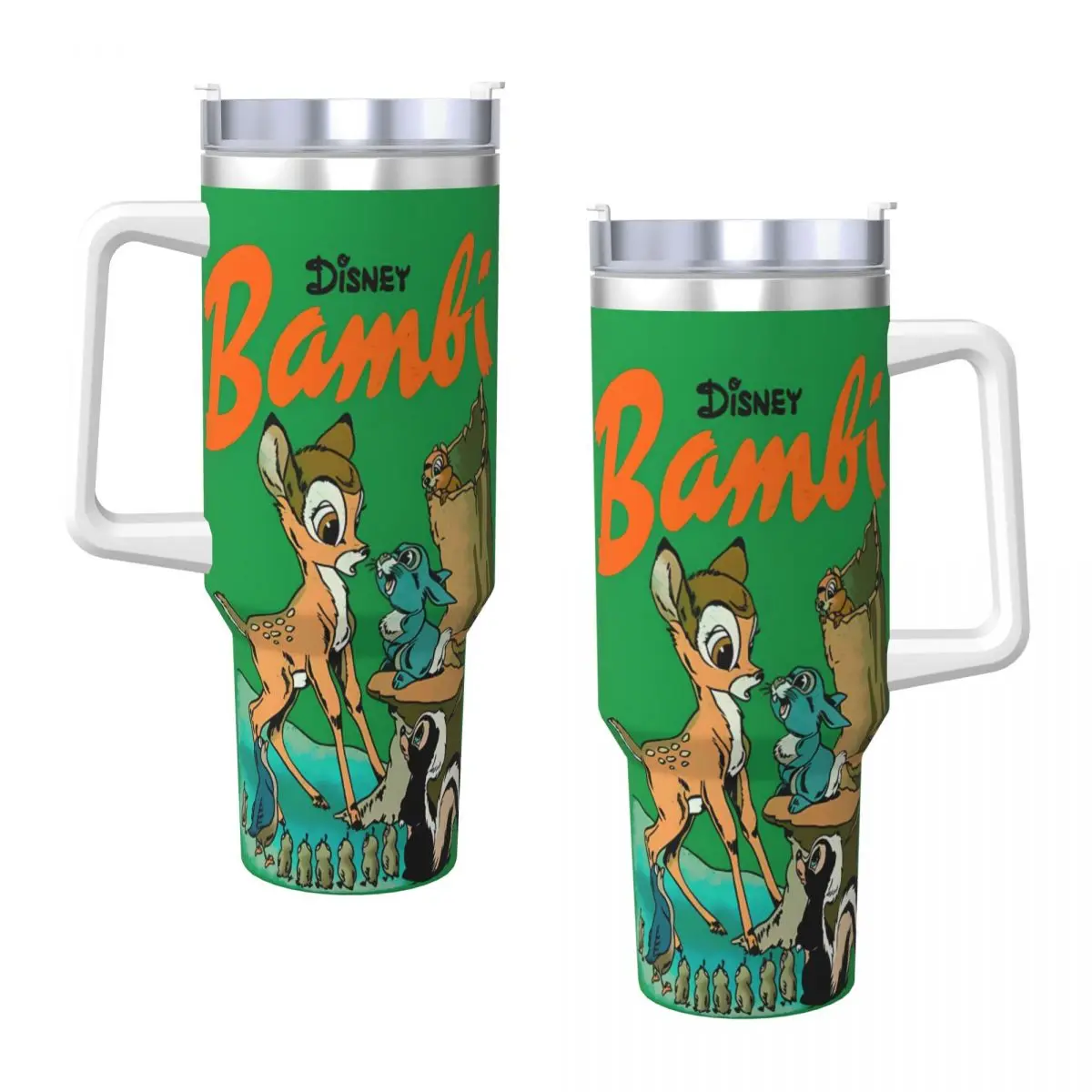 Bambi And Friends Stainless Steel Tumbler Camping Car Mugs Large Thermal Cups Heat Preservation Hot Drinks Milk Tea Water Bottle