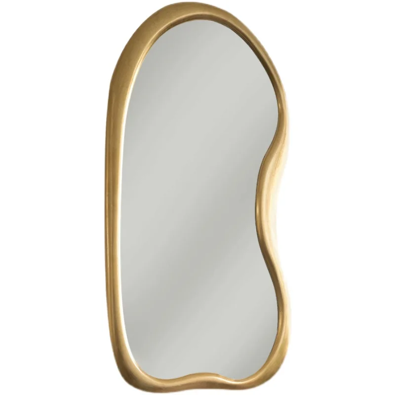 American-style light luxury artistic sense wave full-length mirror Nordic special-shaped cloakroom floor-to-ceiling mirror