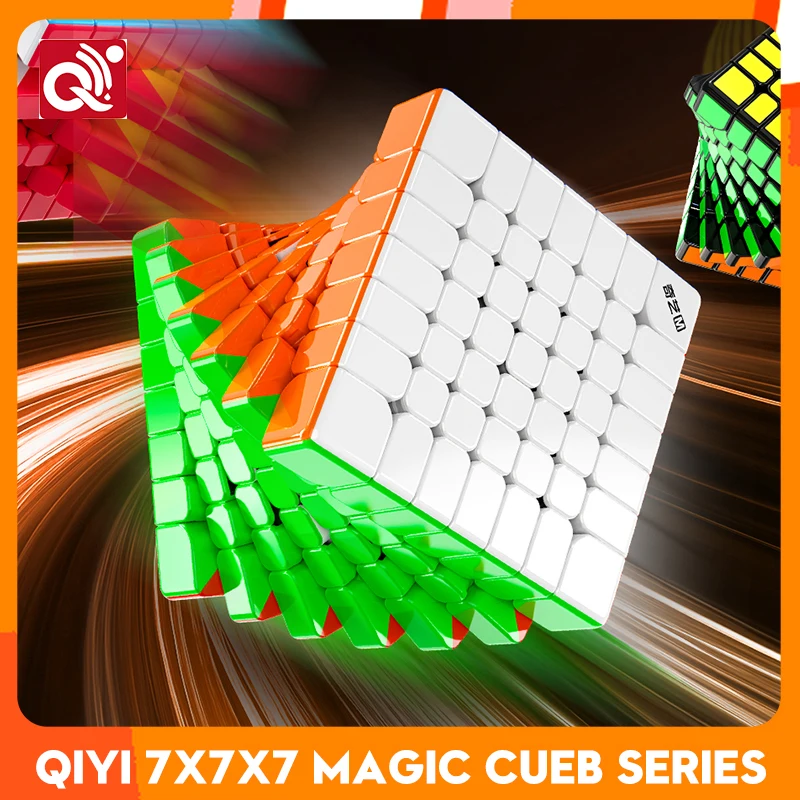 [CubeFun] QiYi 7x7x7 Magic Speed Cube Series M Магнитная УФ-пазл без наклеек Профессиональная головоломка для детей Подарок для детей