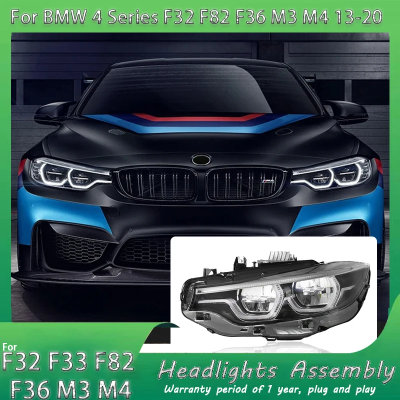 

Автомобильные фары для F32 2013-2019, полностью светодиодные фары F36 F82 F33, DRL, 425i 428i 430i 435i, светодиодные проекторы, динамические указатели поворота, автомобильные.