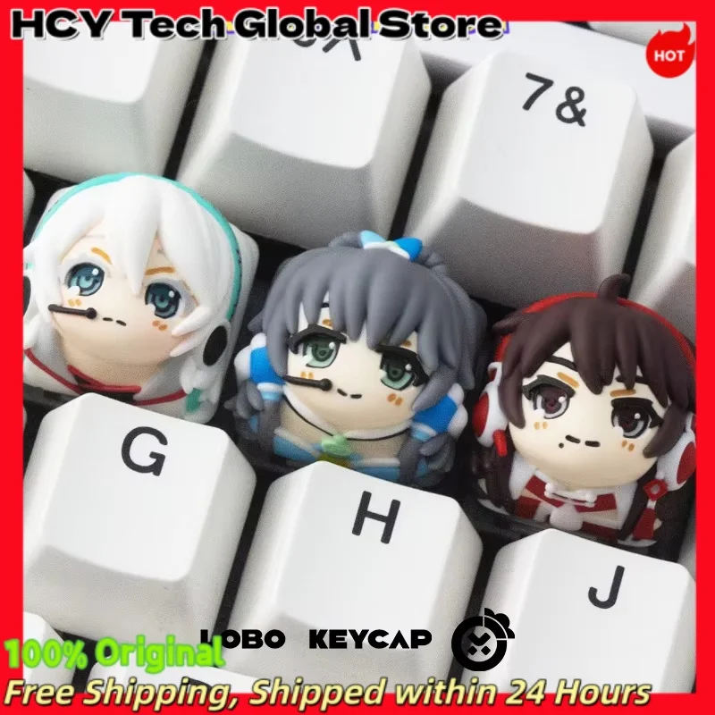 HCY Vsinger Virtual Singers Themed Custom Keycap Resin Artisan Keycaps Mechanical Keyboard Cute PC Gaming Keycap Gift Collection